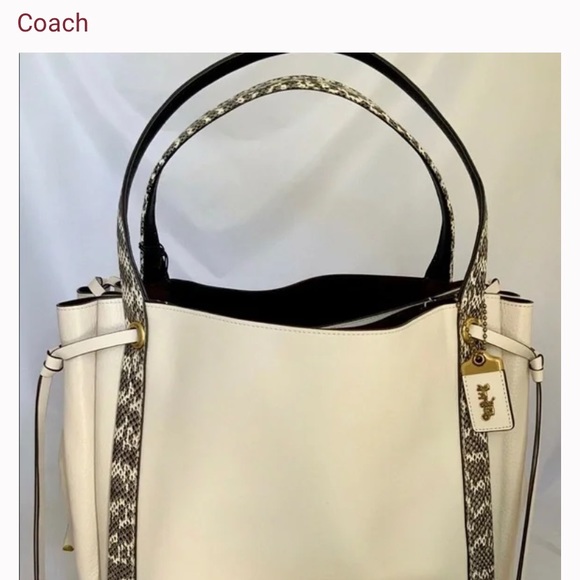 Chalk and snake skin Coach large purse - Picture 10 of 12